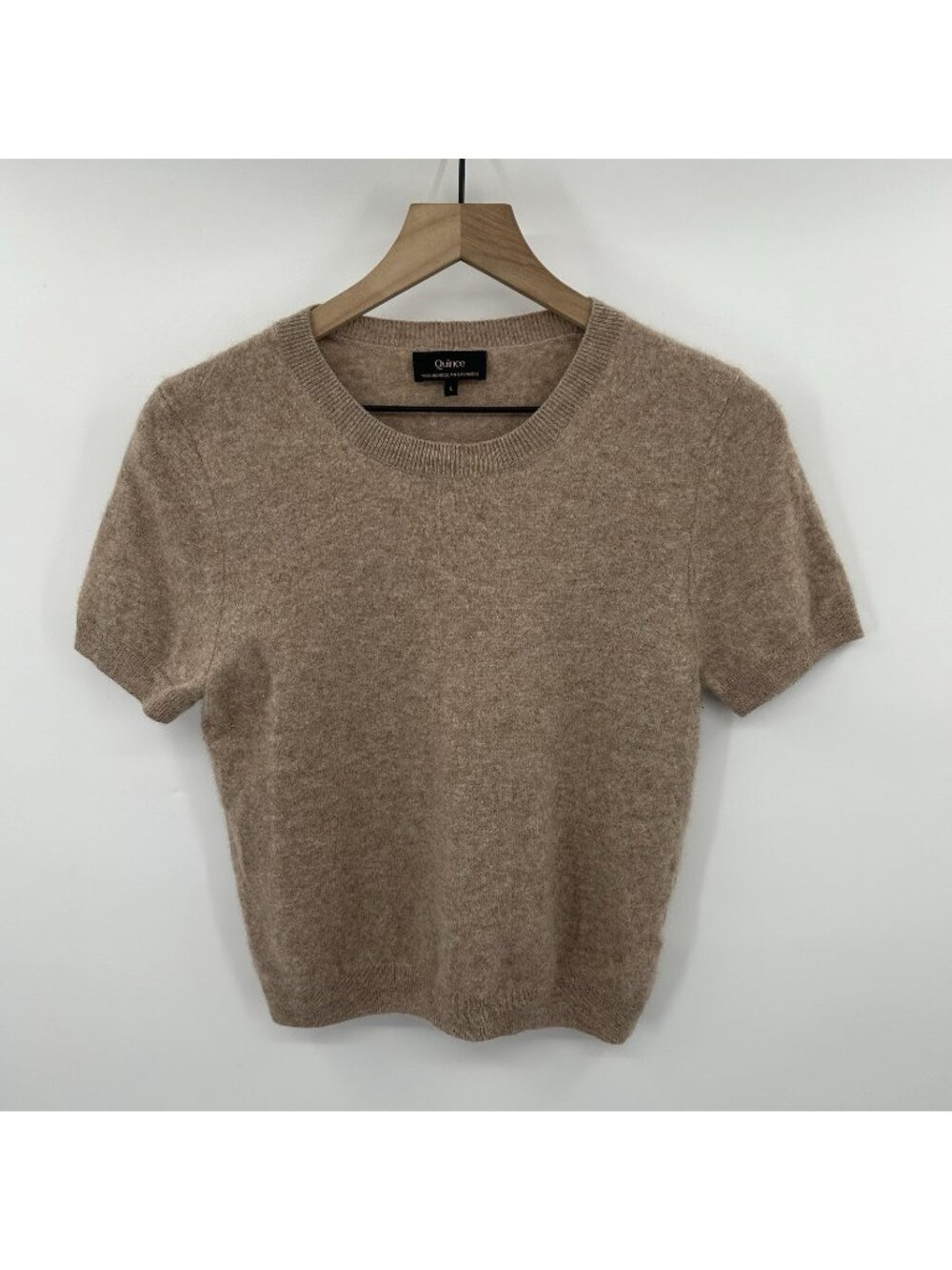 Quince Short Sleeve Crewneck Sweater - Tan